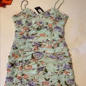 Floral best ruched mini dress